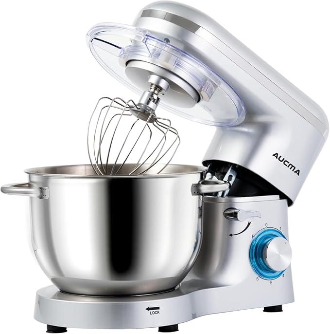 AUCMA 6.2L Stand Mixer | 1400W, 6-Speed, Tilt-Head, Dual Handles, Electric