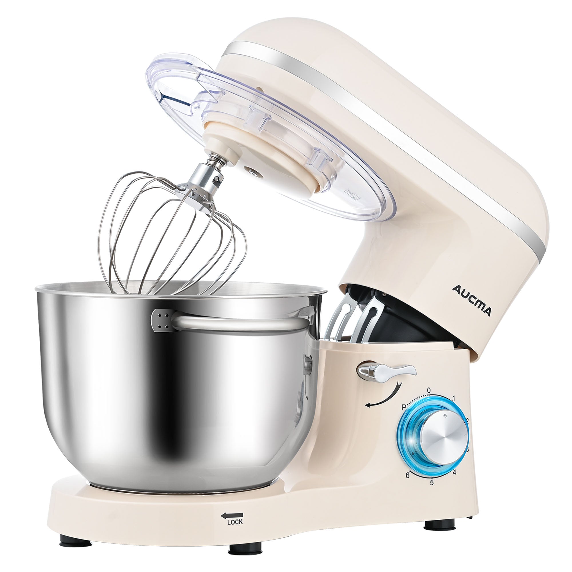 AUCMA 6.5QT Stand Mixer | 660W, 6-Speed, Tilt-Head, Electric