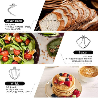 AUCMA 6.2L Stand Mixer | 1400W, 6-Speed, Tilt-Head, Dual Handles, Electric