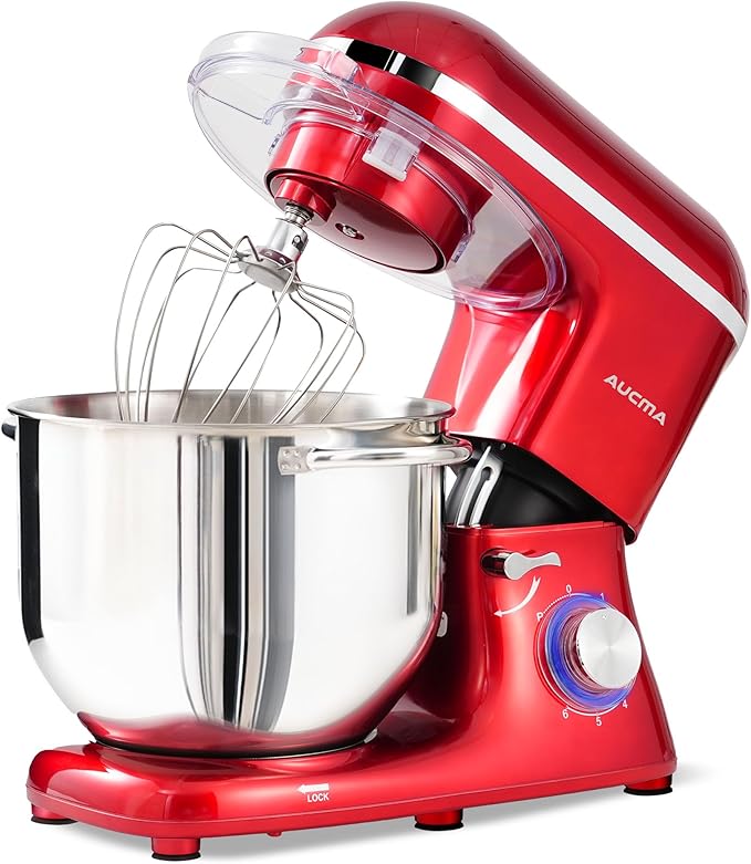 AUCMA 7.5L Stand Mixer | 1400W, 6-Speed, Tilt-Head, Dual Handles, Electric